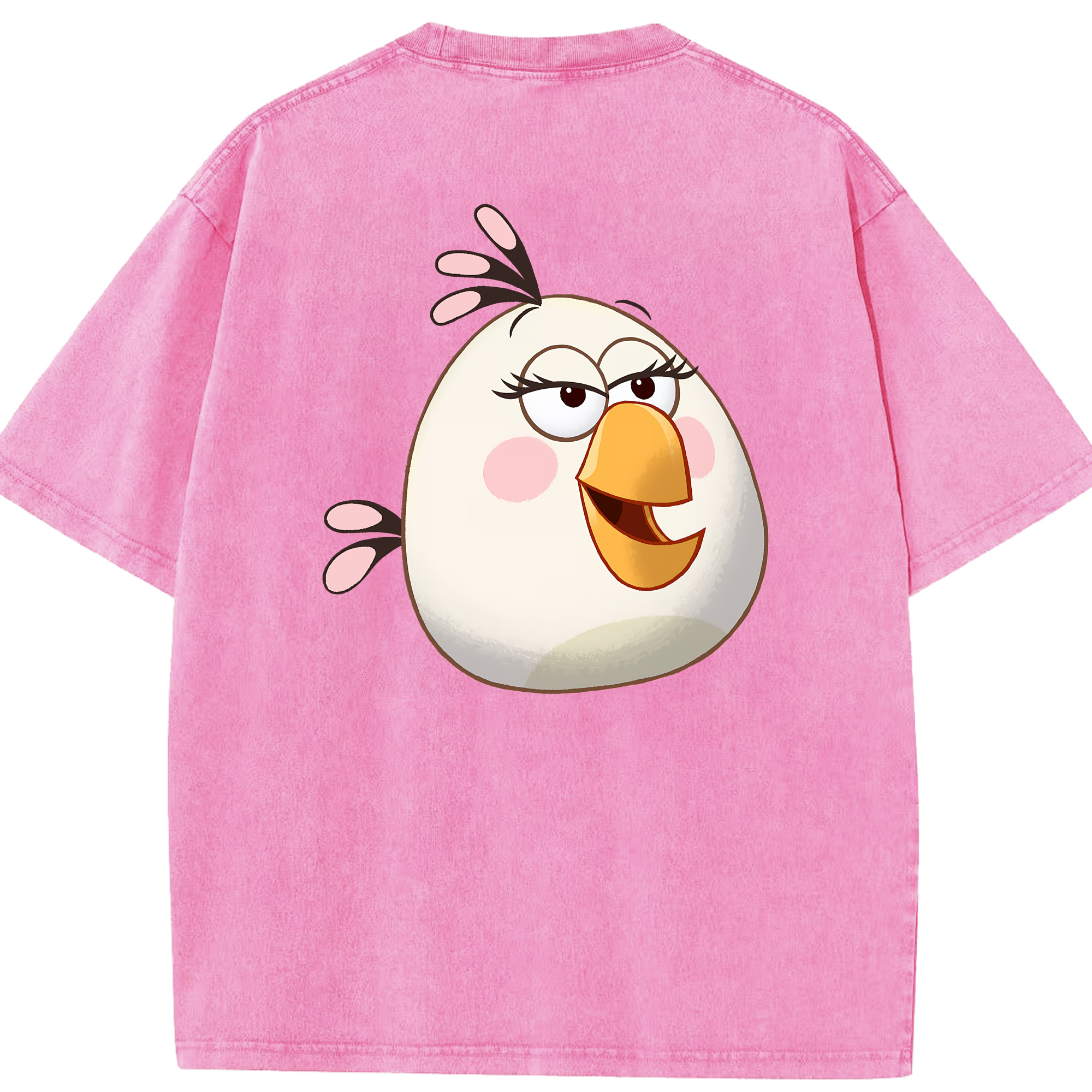 （画像用） Angry Birds アングリーバード 綿100% ヴィンテージ風 半袖Tシャツ（背面プリント）